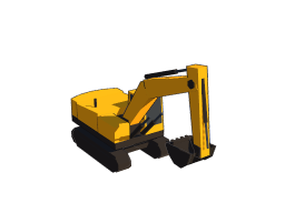 Gelber Kettenbagger aus EarthMovers